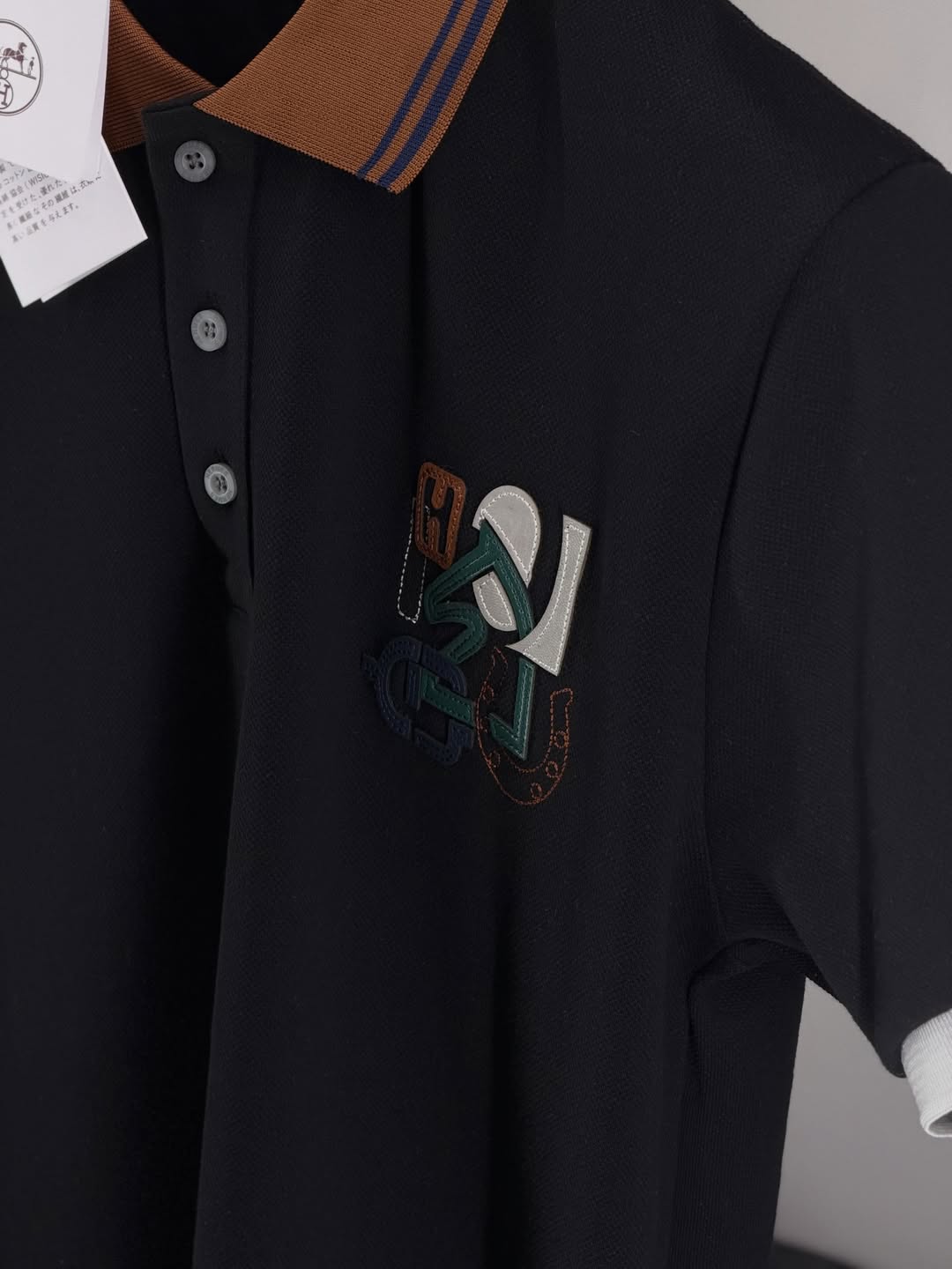 Hermes Leather Detail Polo Yaka